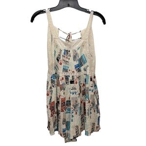 Urban Outfitters Brunching Lace‎ Trim Romper Size Small Gauzy Lightweight Loose